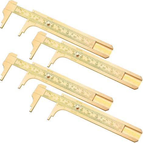 Pied à coulisse à vernier, double échelle, règle de poche en métal (lot de 4) (1/5)