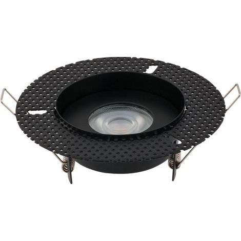 Einbaulampe Schwarz Metall Glas GU10 akzentuiert