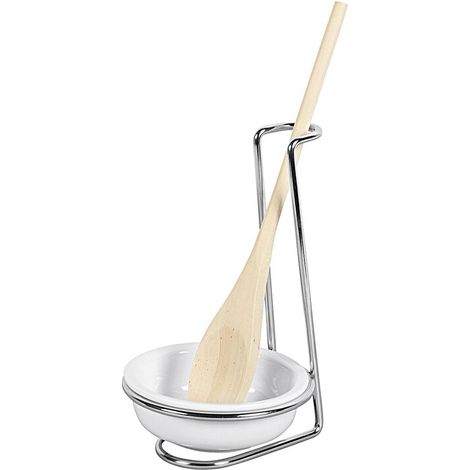 HIT Trading B.V. Kochlöffelhalter Edelstahl/Porzellan/Holz 28cm 3teilig