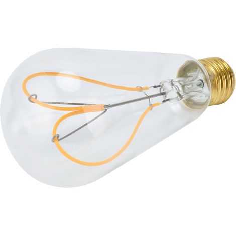 Vintage-Glühbirne E27, 4 W, hohe Lichtdurchlässigkeit, flexibler Spiralfaden, einstellbare Helligkeit, warmweißes LED-Licht, 220 V, transparent (1/5)