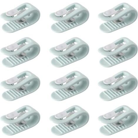 [JAMAIS UTILISÉ]12 vert Enfile Couette, Clip Housse De Couette, Pince Housse de Couette, Attache Couette, Attache Drap Housse, Anti-dérapant sans Aiguille Clip de Fixation Literie Accessoires (1/2)