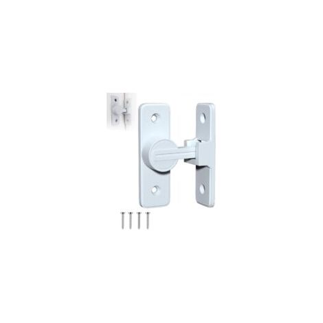 Cerradura interior deslizante, pestillo de gancho de 90°, apta para puertas elevadizas, color blanco. - Crezuo