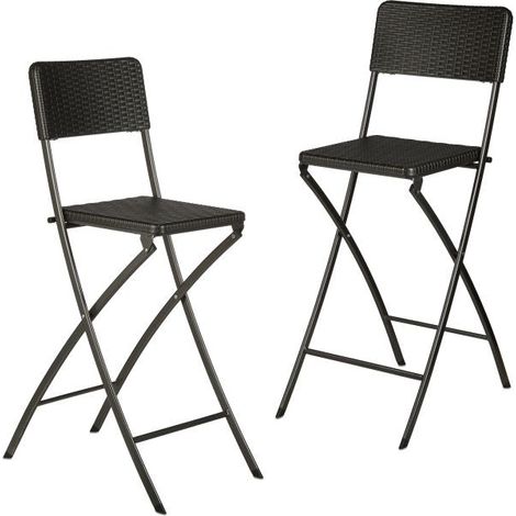 Tabouret de bar pliant BASTIAN lot de 2