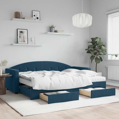 vidaXL Sofá cama nido con cajones terciopelo azul 80x200 cm (1/5)