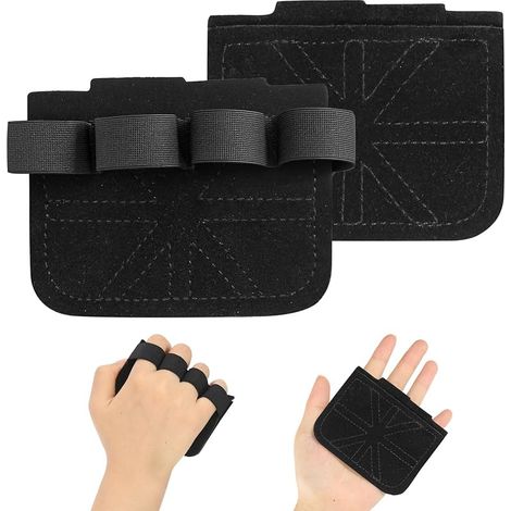 1 paire de coussinets de préhension noirs pour le sport, la musculation, le fitness, les tractions, le bodybuilding (1/5)
