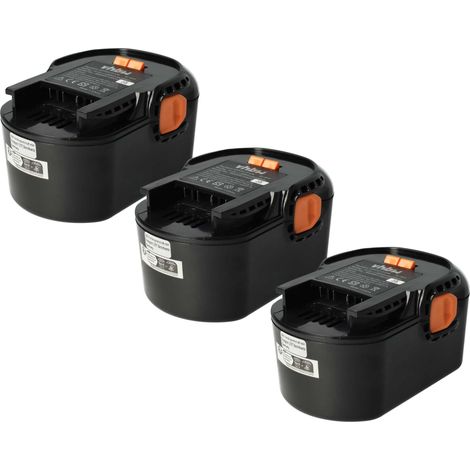 vhbw 3x batería reemplaza AEG B1420R, 4935413106, GBS 14.4V, 4935416790, B1420, B1414G, B1415R para herramienta (2000 mAh, NiMH, 14,4 V)