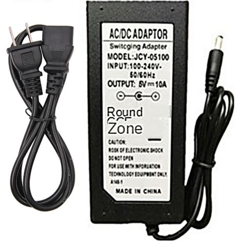 Adaptateur secteur à découpage pour transformateur d'éclairage 5 V CC / CA 100-240 V, connecteur mâle 5,5 x 2,1-2,5 mm pour ruban LED, routeur de vidéosurveillance