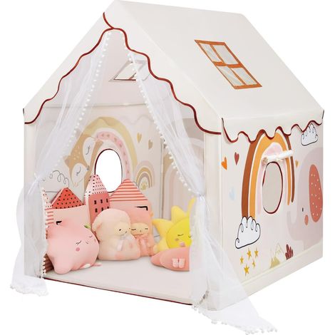 Tente de Jeu Enfants, Cabane Enfant Interieure avec Fenêtres et Sac de Transport, Tente Enfant Interieur et Extérieur, Cadeau d'anniversaire pour Filles Garçons 120×100×130 cm, Animaux de Bohème