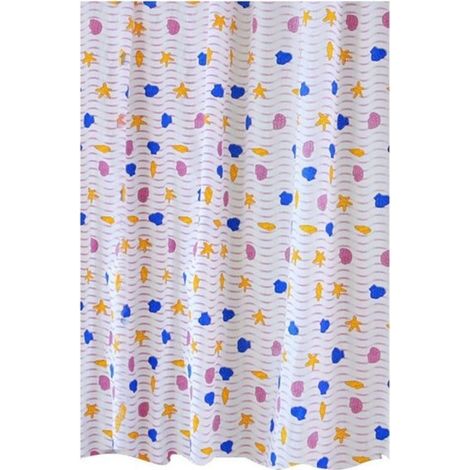 1 Rideau de douche en tissu 180x200cm imperméable antibactérien avec anneaux C pour salle de bain (1/5)