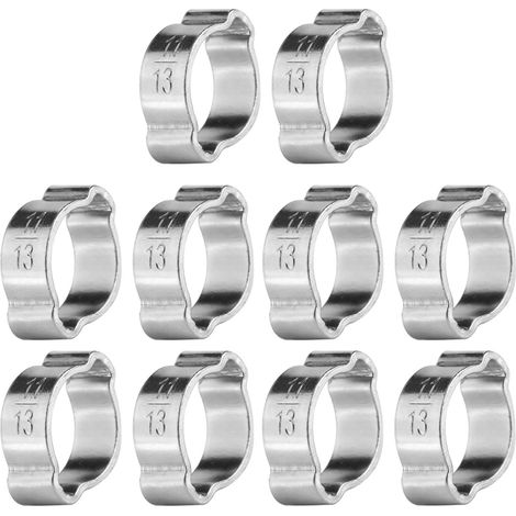 10 colliers de serrage en fer zingué à deux oreilles 5-23mm pour durite essence carburant (11-13MM) (1/5)