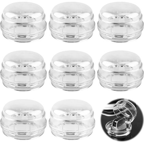 QAZQA Lot de 8 Housses de Protection pour Cuisinière à gaz - Pour sécurité enfant - Pour Cuisinière à gaz - Blanc (1/5)