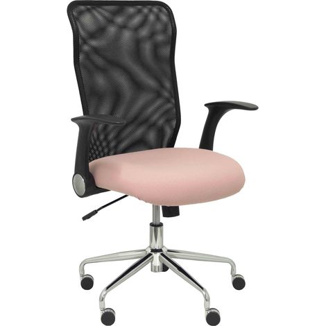 Silla Minaya respaldo malla negro asiento bali rosa pálido (1/5)