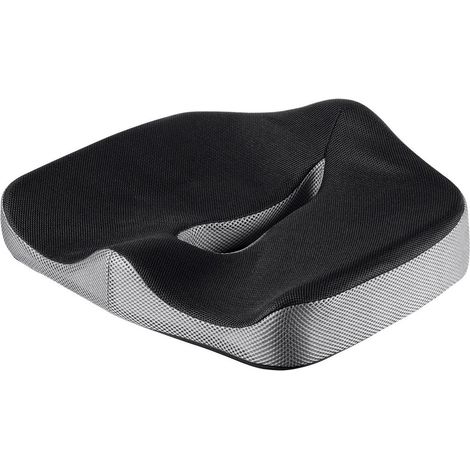 Coussin De Siège De Forme Ergonomique Anneau De Siège En Forme De O Beignet De Siège En Mousse Visco Avec Fonction Mémoire (Noir/Gris) (1/5)