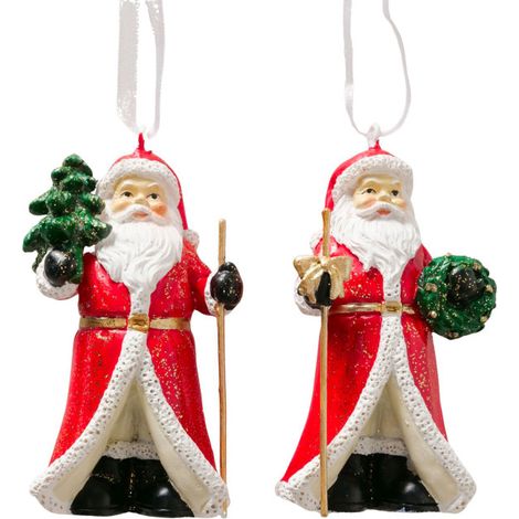 Set de 2 suspensions Père Noël 5x11x9.5cm (1/4)