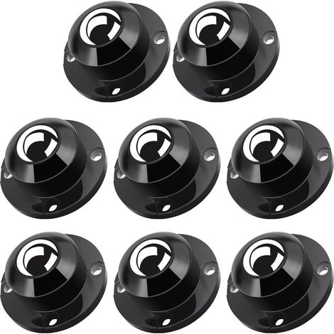 Roulettes pour Meubles, Roulettes Universelles Pivotantes à 360°, 2,4 pouces Roulettes en Acier Autocollantes pour Petits Meubles, Roulettes pour Appareils de Cuisine (Gris Noir, 8 PCS) (1/5)