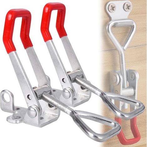 Ensemble de 4 pinces à genouillère réglables 4003, outil à main, tendeur à levier métallique avec verrouillage à crochet, dégagement rapide, force de maintien 600 (1/5)