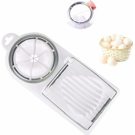 1 trancheuse à œufs, fil acier inoxydable, base plastique ABS, coupe œufs durs en 6 ou 9 tranches, idéal cuisine maison (1/5)