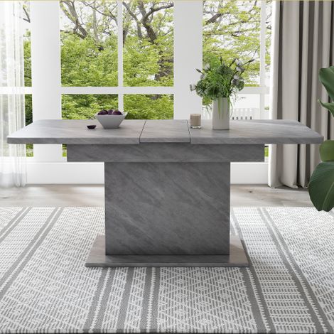 Modern Extendable Grey Dining Table with Storage-Space-Saving Rectangular Design for Coffee and Leisure-Multifunctional Iron Table