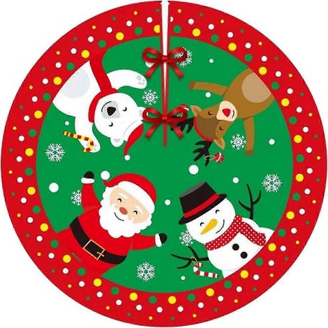 Jupe de sapin de Noël, décoration de Noël 90 cm, facile à utiliser, accessoires de Noël, tablier de sapin chaud pour les fêtes de fin d'année-Style A (1/5)