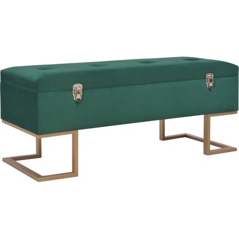 Panca con vano contenitore 105 cm velluto verde 020010732