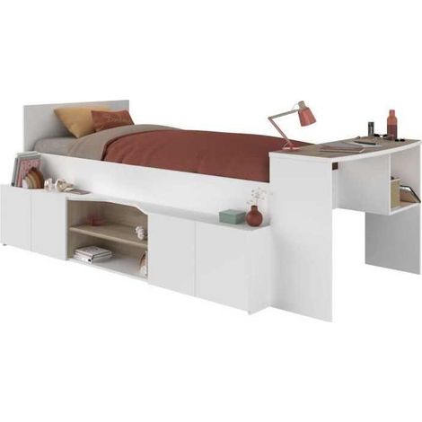 Camif Kombi-Bett PIETRO Weiß und Eiche 90x200 cm (1/3)