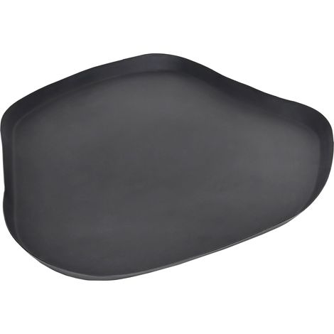 EGLO LIVING Dekoschale Forleyet, minimalistisches Tablett zum Dekorieren, Dekoteller organisch geformt, flache Metallschale, Teller aus Aluminium in Schwarz, 34 x 44 cm (1/4)