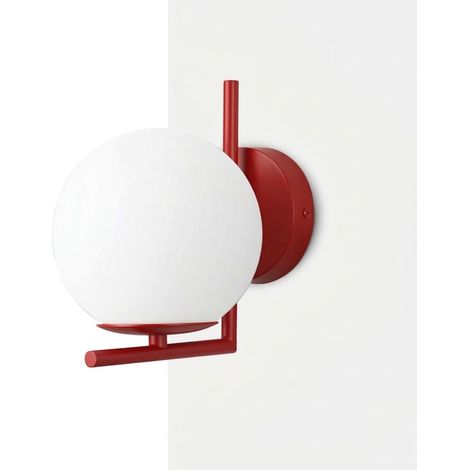 Applique murale globe en verre "Margaret" - Rouge