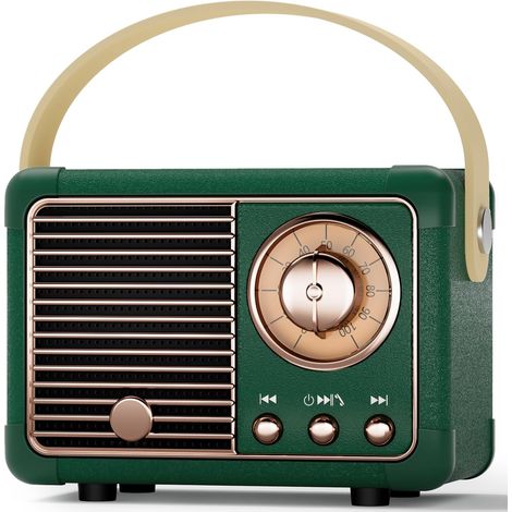 1 Enceinte Bluetooth,Vintage,Portable,Lecteur MP3,Décoration Intérieur,Cadeau Anniversaire (1/5)