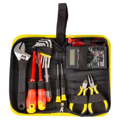 Werkzeugsatz Strend Pro CMT-05.0215 • 15-teilig, Elektriker + Multimeter, in Tasche