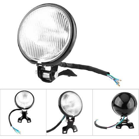 Phare rond 5" pour moto Yamaha Kawasaki Honda Suzuki - Ampoule blanche pour custom (1/5)