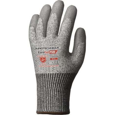 Guanti antitaglio EUROCUT P500 - Rivestimento in PU Grigio Taglia 9