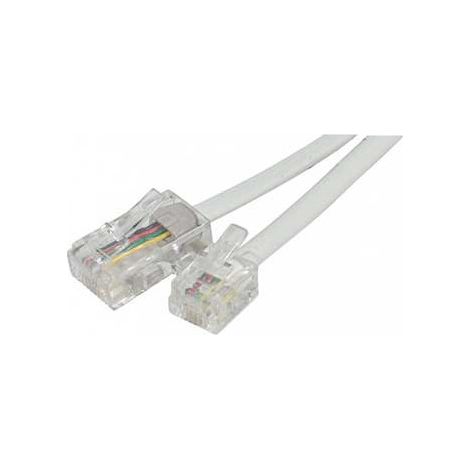 Cordon Rj11 Mâle / Rj45 Mâle - Blanc - 3m - Erard (1/6)