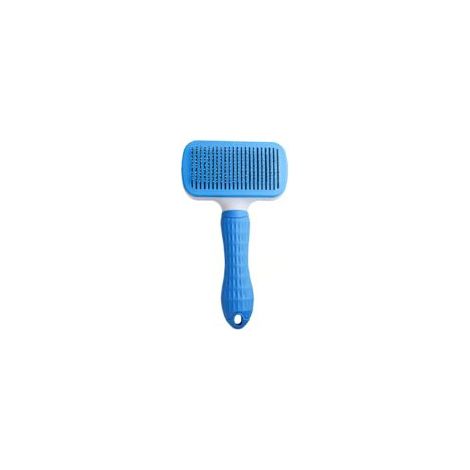 Brosse anti-poils pour animaux – Bleue – Modèle à picots fins – Tête carrée (1/5)