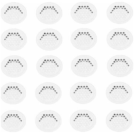 Grille aération VMC 20 pièces – Grille ronde en inox blanc 35mm – Pour cuisine et meubles – Diamètre extérieur 42mm – Hauteur 10mm
