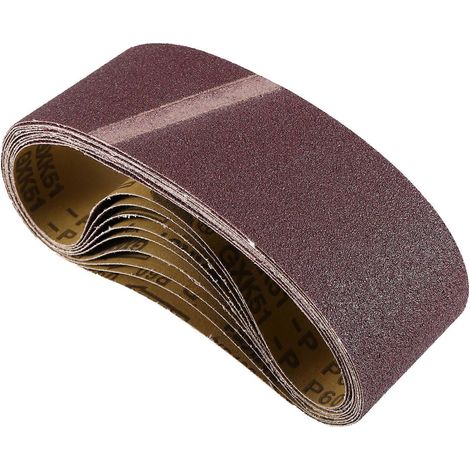 Packung mit 10 Aluminiumoxid-Schleifbändern, 75 x 533 mm, 3 x 21 Zoll, P60