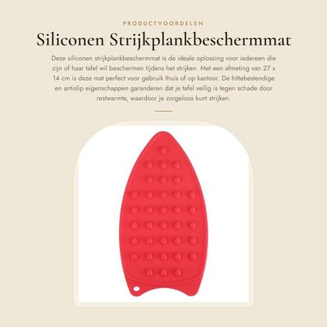 Tapis de table à repasser en silicone antidérapant et résistant à la chaleur - Rouge - Support pour fer à repasser - Accessoire pour table à repasser (1/5)