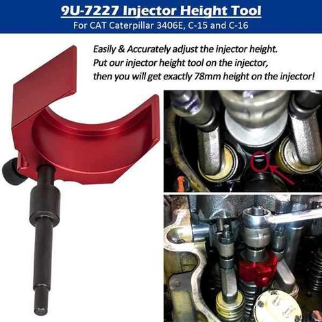 1 Red Alloy Automotive Diesel Engine Injector Timing Clamp Injector Height Tool Height (1/4)