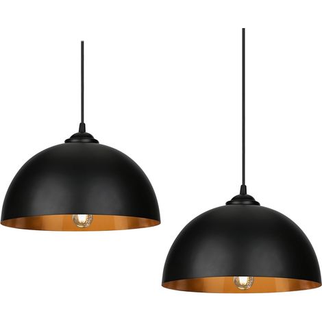 Wolketon Pendelleuchte 2er Set Ø 30cm Retro-Lampenschirm Hängelampe E27 aus Metall Industrielle Vintage Fassung für max 60W. Ø 30cm（Ohne Leuchtmitte）für Wohnzimmer.Esszimmer.Keller.Bar