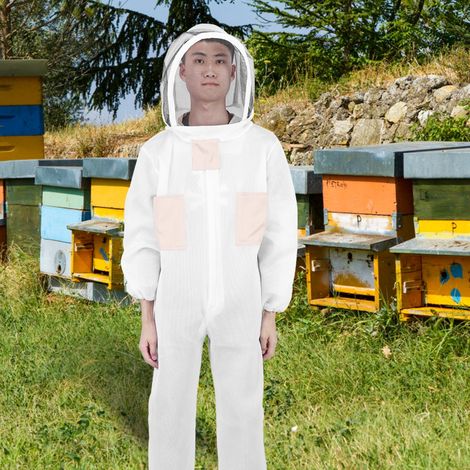 Combinaison d'apiculteur ventilée à double fermeture éclair, blouse d'apiculteur, équipement de protection pour l'apiculture (1/5)
