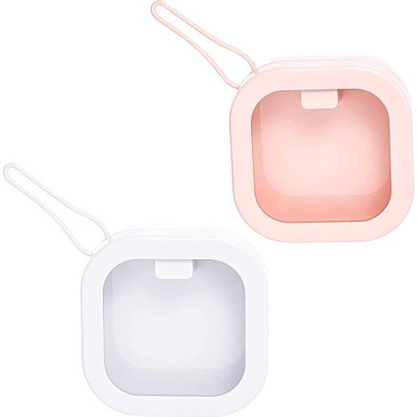 Boite a Bijoux,2 pcs Boite a Bijoux Voyage,Boite a Bijoux de Voyage Pour Bagues,Boucles D'oreilles,Collier Cadeaux Pour Filles Maman Femmes,Petits et Délicats Essentiels de Voyage(Rose et Blanc) (1/4)