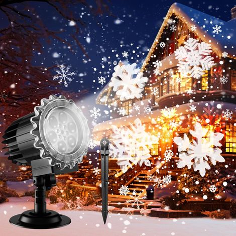 Projecteur de neige - Projecteur de Noël - Projecteur de neige 3D - Projecteur effet neige - Éclairage extérieur - Projecteur - Luminosité HD 9 W - Étanchéité IP44 - Distance réglable - Ventilateur in (1/5)