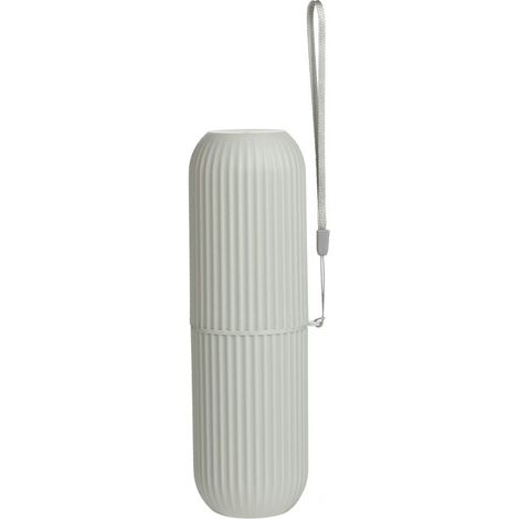 Étui de voyage pour brosse à dents, gobelet nettoyant rayé portable, boîte de rangement pour brosse à dents et dentifrice, gris (1/5)