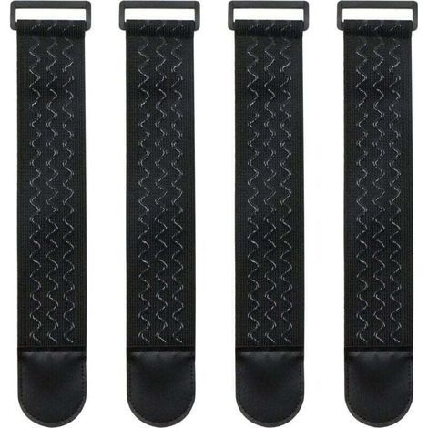 Sangle Elastique avec Silicone Antidérapant - Attache Cable Fermoir Réutilisable Polyvalents Organisateur Rangement pour des Rallonges Câbles Cordes Tuyaux D’arrosage Vélos Bagages, 4 Pièces (1/4)
