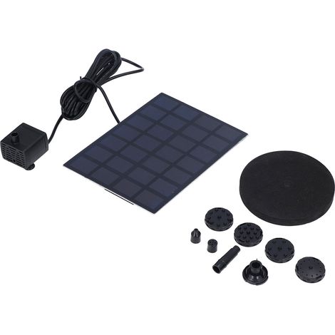 Fontaine solaire multifonctionnelle flottante à énergie solaire pour bain d'oiseaux, bassin, piscine, aquarium 7V 2,5W (1/5)