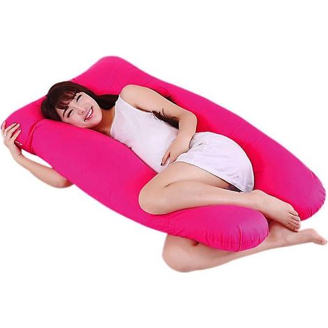 Nouvelle maternit¿¿ grossesse petit ami bras corps dormir taie d'oreiller couvre sommeil U forme housse de coussin Rose (1/4)