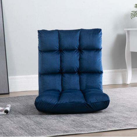 Poltrona da pavimento pieghevole 71x55x53,5 cm in poliestere blu 3 in 1 – MEUBLIV (1/5)