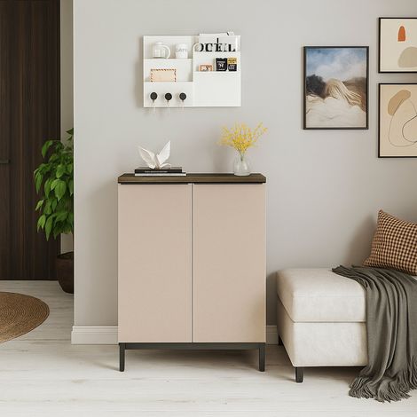 Aparador Phailin, Mueble 2 Estantes, Puerta Abatible, 2 Puertas, 60x36x86h cm Marrón (1/5)