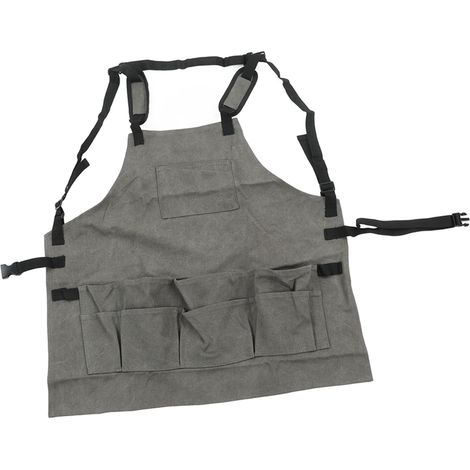 Tablier de menuisier en toile grise, pliable, à poches multiples, pour hommes et femmes. (1/5)