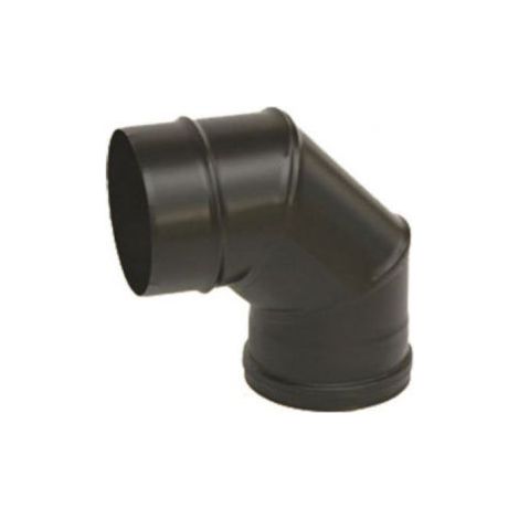 CURVA 90°CANNA FUMARIA STUFA PELLET ACCIAIO INOX VERNICIATO NERO D. 100 (28573)