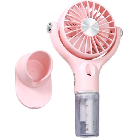 Handventilator, wiederaufladbar, USB, 100 Geschwindigkeiten, leise Schreibtischventilator mit Wassernebel für Sommer, Spaziergänge, Pendeln, Camping, Reisen, Zuhause, Schreibtisch, Büro (1/5)